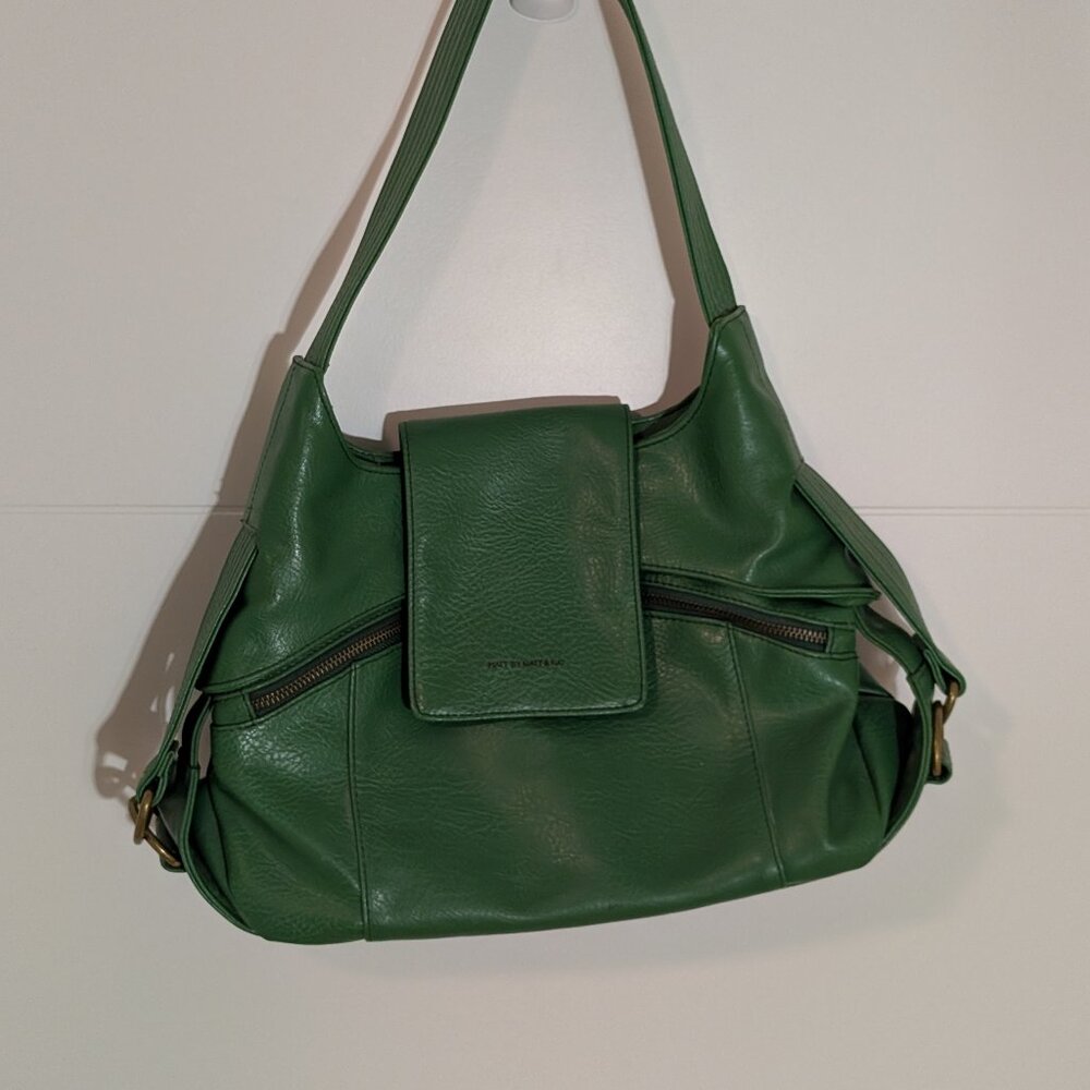Matt & Nat Green Vegan Leather Shoulder Bag - Like New